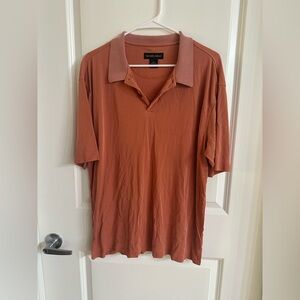 Daniel Gray 100% Silk Rust Polo Shirt Size L – Send Offer 🌟